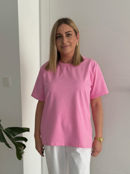 T shirt bawełniany PREMIUM różowy zdjęcie 3