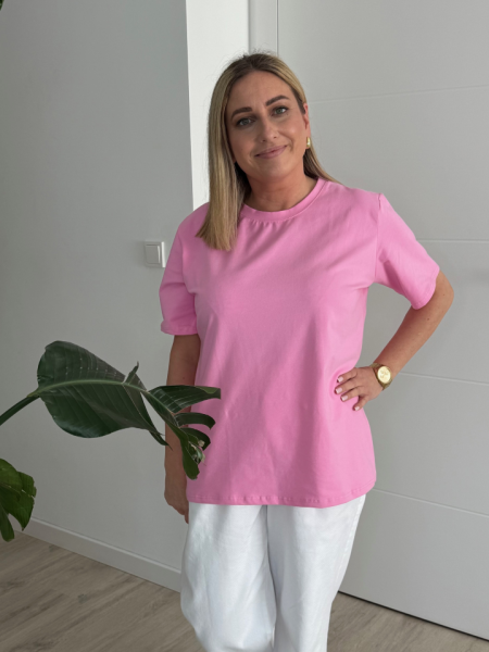 T shirt bawełniany PREMIUM różowy zdjęcie 4