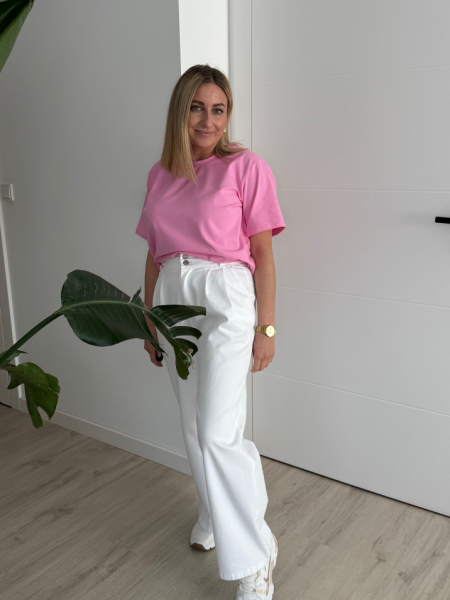 T shirt bawełniany PREMIUM różowy zdjęcie 2