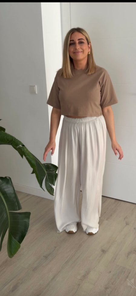 Spodnie Momo Crema 100% wiskoza zdjęcie 1